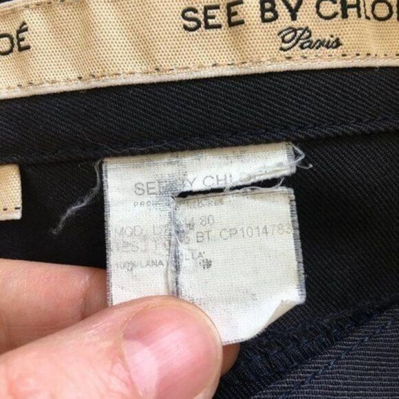 See by Chloe Pants Women's Size 10 Measures 29x30.5 9.25in Rise Gray Wool - Picture 4 of 10